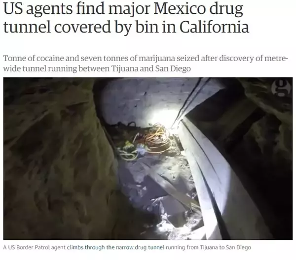 「サンディエゴ－ティファナ間でまたドラッグトンネル！　24億円相当のコカインと大麻」の画像