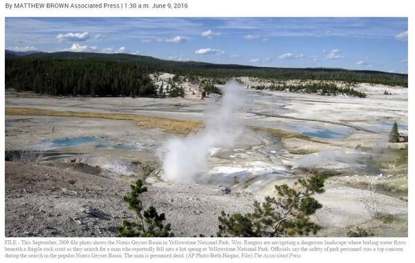 イエローストーン国立公園で死亡事故 立ち入り禁止区域にて男性足を滑らす 米 16年6月11日 エキサイトニュース イエローストーン国立公園で死亡事故 立ち入り禁止区域にて男性足を滑らす 米 16年6月11日 エキサイトニュース