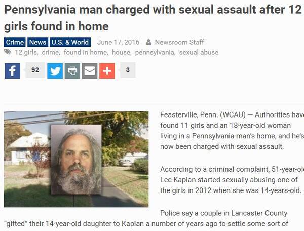 少女ら12名と同居の中年男 借金のカタに娘を与えられた と供述 米 2016年6月20日 エキサイトニュース