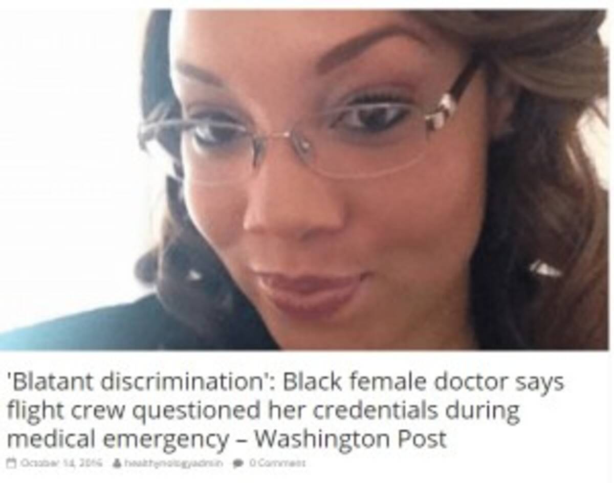 デルタ航空caが人種差別 急病人に対応しようとした黒人女性医師に まさかあなたがお医者さん 16年10月16日 エキサイトニュース