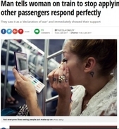 「電車内で化粧をするな」同伴女性を咎めた男性　その瞬間、車両中の女性が驚きの行動に！（英）
