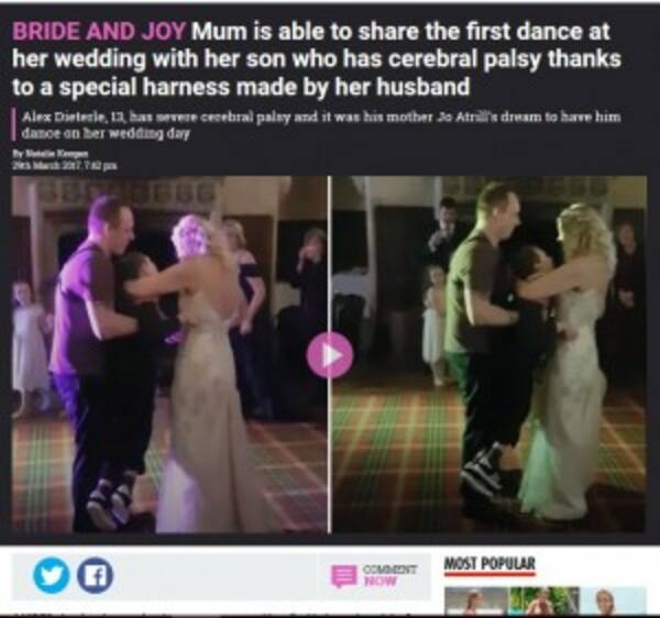 脳性麻痺の息子と初めてダンスした母 結婚式でのサプライズに感涙 英 17年4月2日 エキサイトニュース