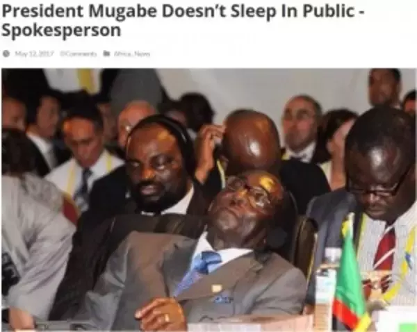 「会議中に目を閉じるジンバブエ大統領　「目を守っているだけ」政府が擁護」の画像