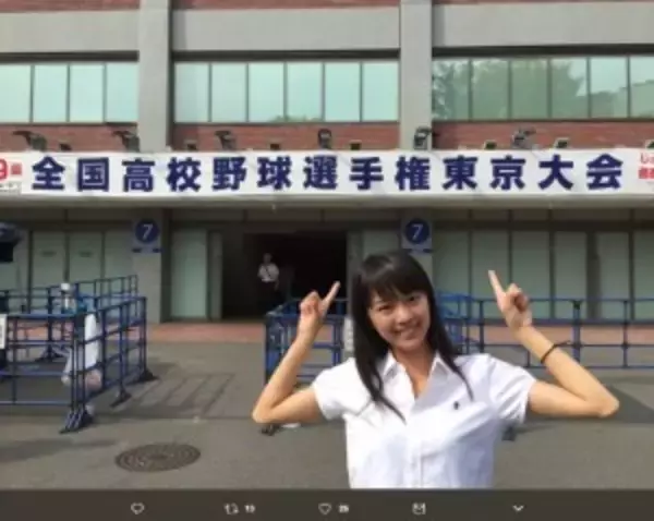 「テレ朝・紀真耶アナ　高校野球を取材する姿がまるで女子高生のよう」の画像