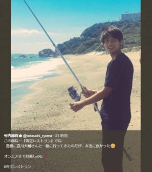 竹内涼真 海で キス 釣り リール握る姿に 私も釣られたい 17年8月14日 エキサイトニュース