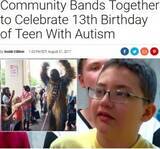 「「誕生日は大嫌い」いじめに苦しむ自閉症の少年、13歳のお祝いは盛大なものに（米）」の画像1
