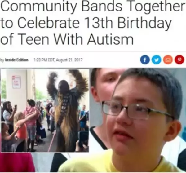 「「誕生日は大嫌い」いじめに苦しむ自閉症の少年、13歳のお祝いは盛大なものに（米）」の画像