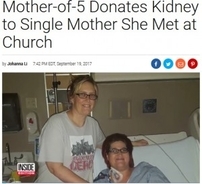 5児の母、教会で出会っただけのシングルマザーに腎臓を提供（米）