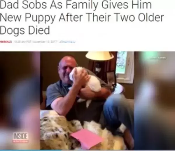 家族に子犬をプレゼントされた父、サプライズに号泣（カナダ）＜動画あり＞