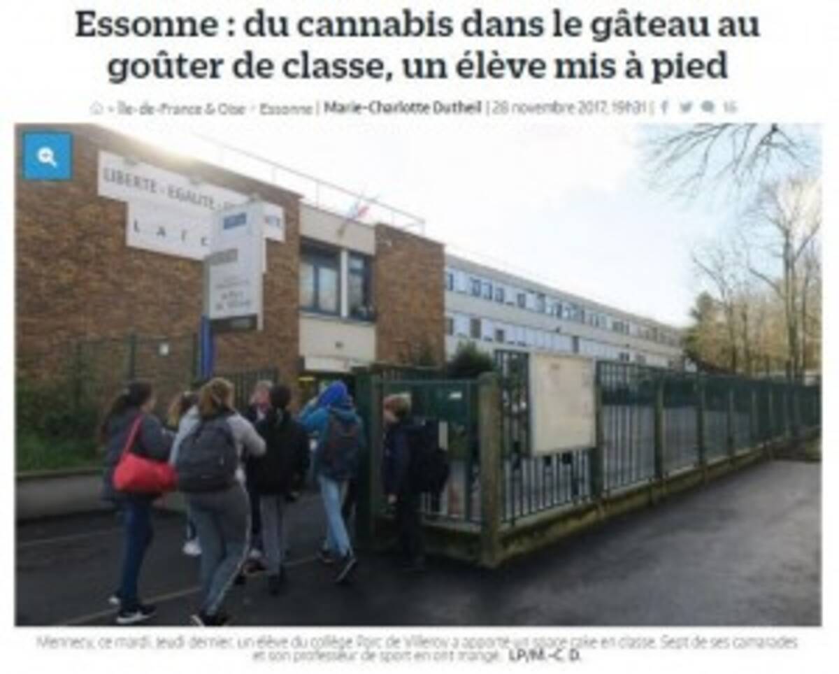 大麻入りケーキを教室に持ち込んだ中学生 食べた教師や生徒が体調不良に 仏 17年12月3日 エキサイトニュース