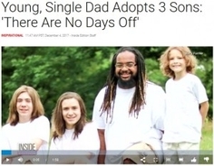 黒人男性、白人の子3人を養子にしシングルファーザーに（米）＜動画あり＞