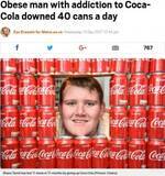 「一日40本コカ・コーラを飲んでいた男性、約70kgの減量に成功（英）」の画像1