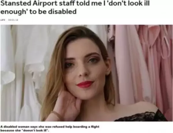 「「障がい者に見えないから」　空港スタッフ、難病を抱える女性の介助を拒否（英）」の画像