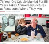 「出会ったあの頃と同じように　結婚生活55年の夫婦、思い出のレストランで記念撮影（米）」の画像1