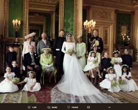 ヘンリー王子＆メーガン妃　挙式集合写真が「開かれた王室」を象徴する1枚に