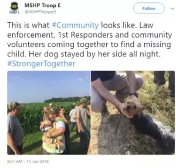 行方不明の3歳児　飼い犬に守られ12時間後に無事保護（米）