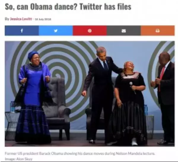「オバマ元大統領はダンスが下手？　南ア大統領「マンデラ氏ほど上手くない」」の画像