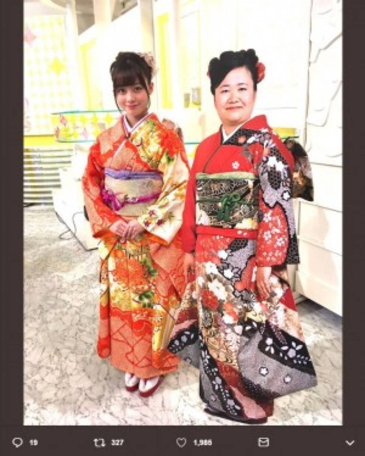 橋本環奈の横にハリセン近藤春菜の振袖パネル こういうのやめましょうよ の声 19年1月15日 エキサイトニュース