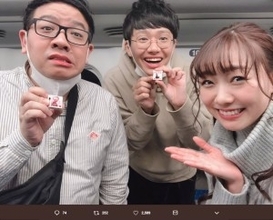須田亜香里、お笑いコンビ・ミキと新幹線でバッタリ　「バレンタインチョコ」にまさかのお返し