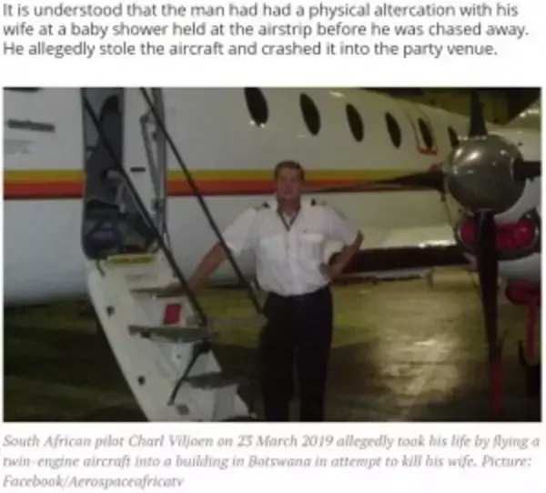 パイロットの夫、妻を殺害しようと軽飛行機でクラブハウスに激突（ボツワナ）＜動画あり＞