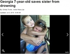 プールで溺死寸前の20歳姉を7歳男児が救出（米）