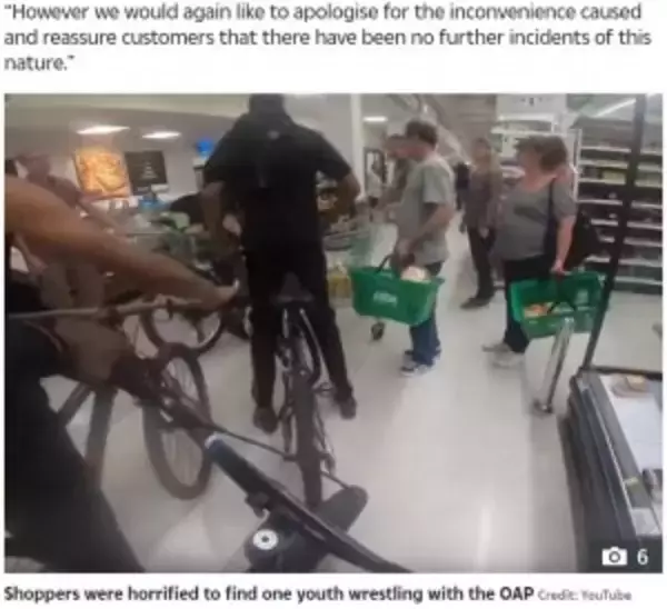 スーパーに自転車で乱入した少年ら、買い物客を殴り商品を盗んで逃走（英）＜動画あり＞