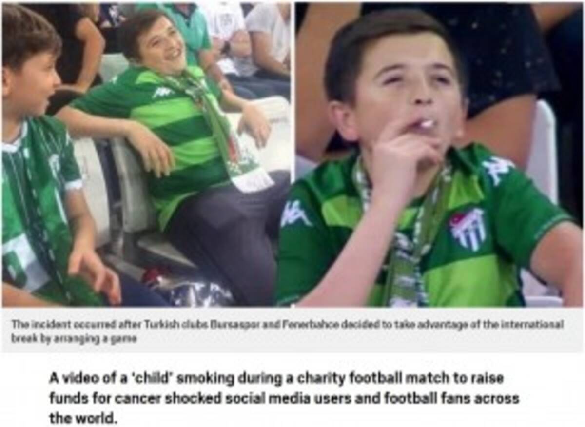 サッカー中継に喫煙する子供が映る 人々が騒ぐも実年齢が36歳と判明 トルコ 19年9月12日 エキサイトニュース