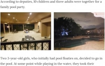 プールサイドの誕生会で3歳女児が溺死「ほとんどの事故は住宅プールで起こる」保安官が警鐘（米）