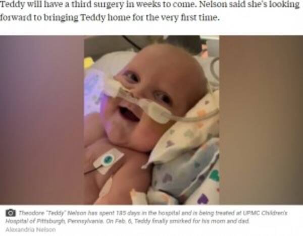 2度の心臓手術を受けた赤ちゃんが初めて笑う 母は 希望の光 と涙 米 動画あり 年3月8日 エキサイトニュース