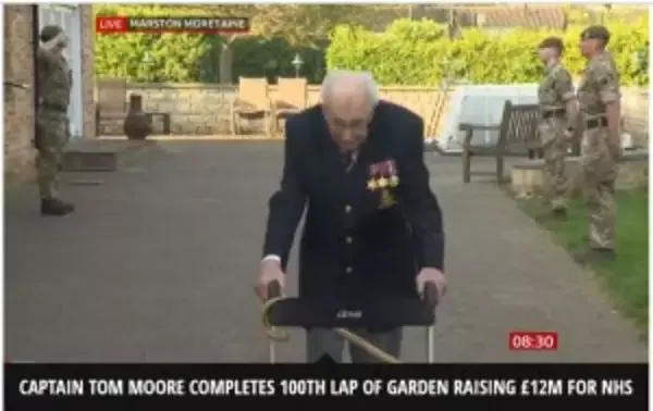 「99歳退役軍人、自宅庭を100周して寄付金17億円集める　ピアース・モーガンも「騎士称号を与えるべき」（英）＜動画あり＞」の画像
