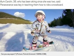 1歳のスノーボーダー、オーストリア・アルプスで華麗な滑りを披露＜動画あり＞