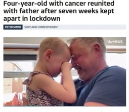 白血病の4歳女児、大好きな父親と2か月ぶりのハグに涙（スコットランド）＜動画あり＞