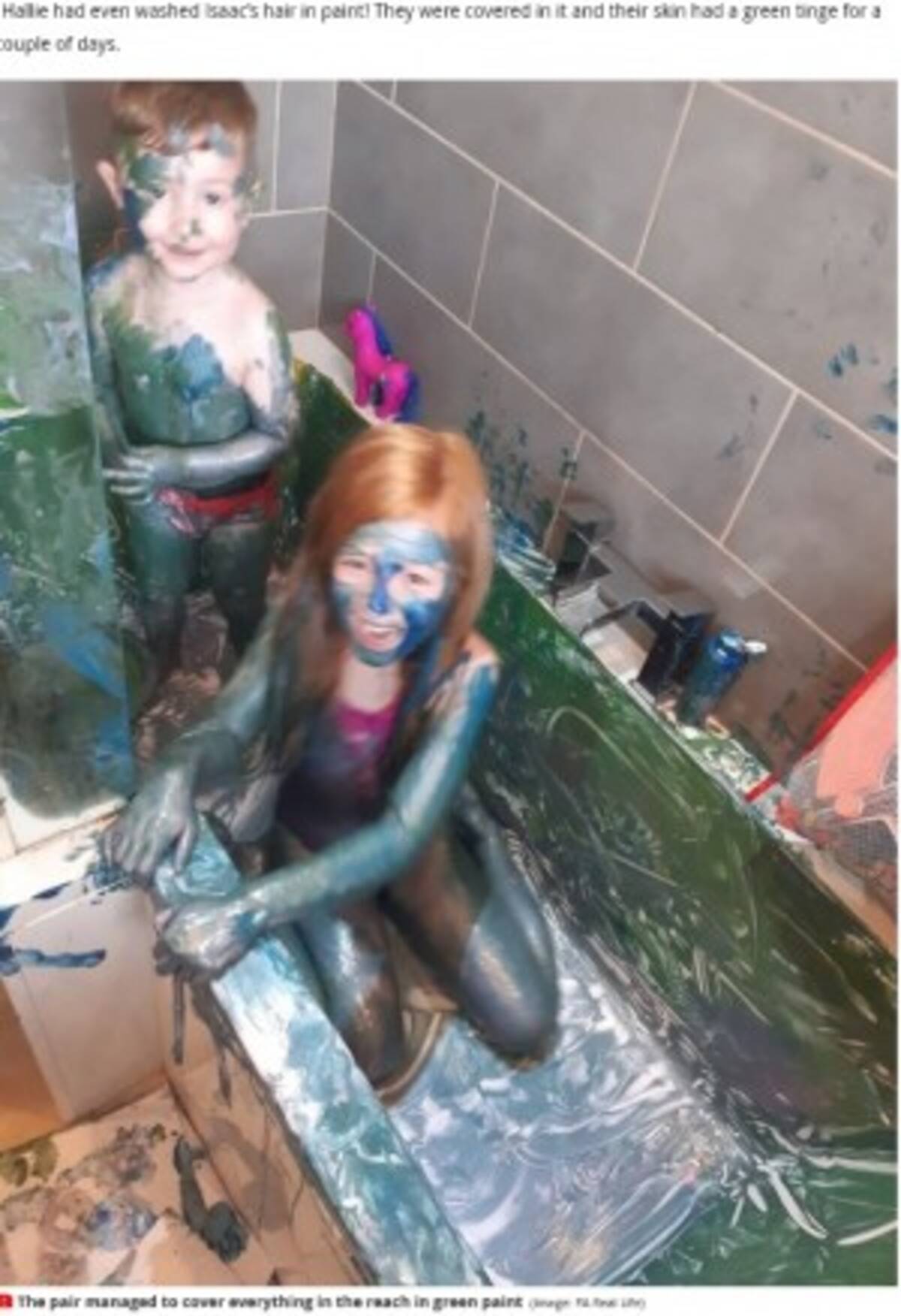風呂場で子供達を遊ばせた母親 完璧なアイディア のはずがバスタブが真緑に 英 年6月7日 エキサイトニュース