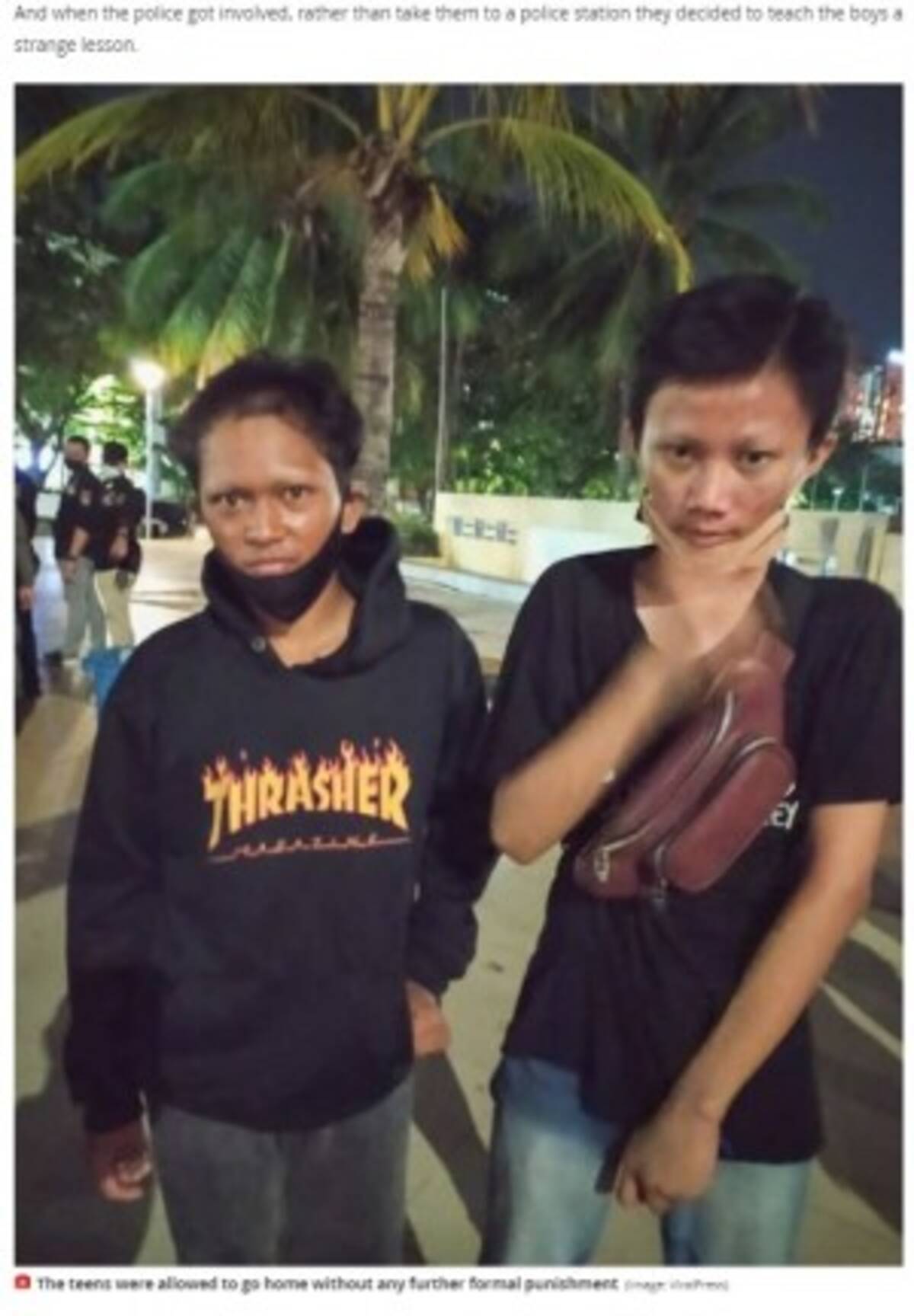 無料駐車場で駐車代をだまし取ろうとした少年2人が 眉毛全剃り の罰に インドネシア 年11月11日 エキサイトニュース