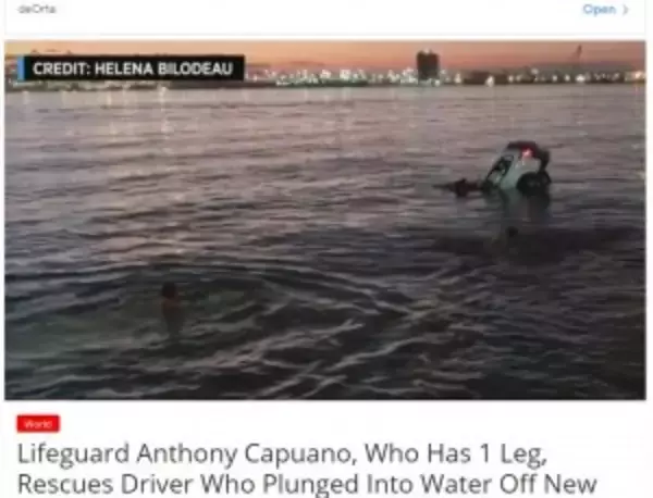 義足のライフガード、車ごと海に転落した男性を救出　見守っていた周囲から拍手沸く（米）＜動画あり＞
