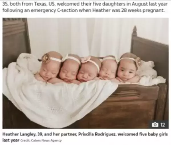 「全員女児の五つ子が誕生　アメリカ史上2例目のレアケースに「これ以上幸せなことはない」（米）」の画像