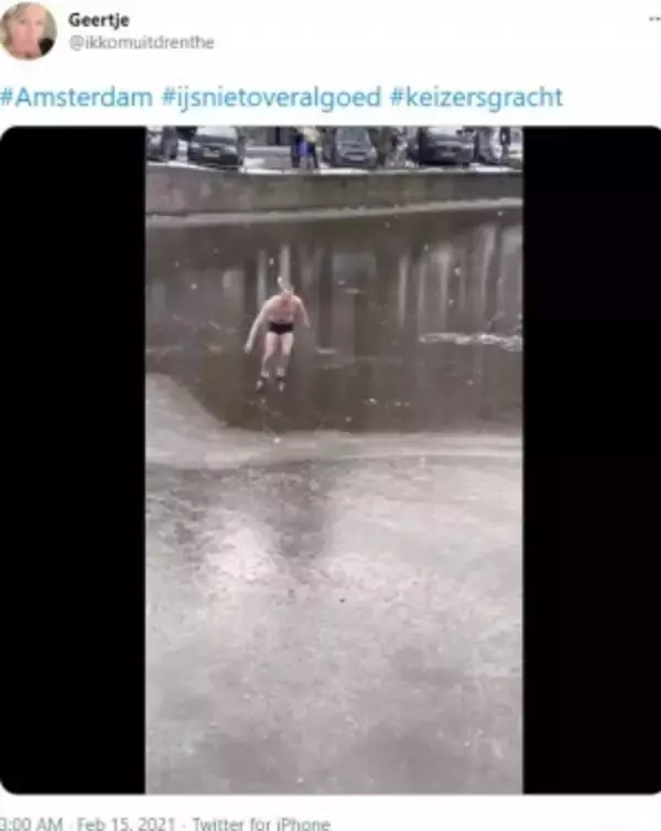 凍結した運河でアイススケートをした男性に痛い悲劇（オランダ）＜動画あり＞