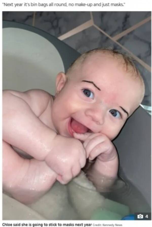 コスプレで赤ちゃんにメイクした母親 1週間も立派な眉毛が消えず困惑もsnsで爆笑の声 英 21年11月7日 エキサイトニュース