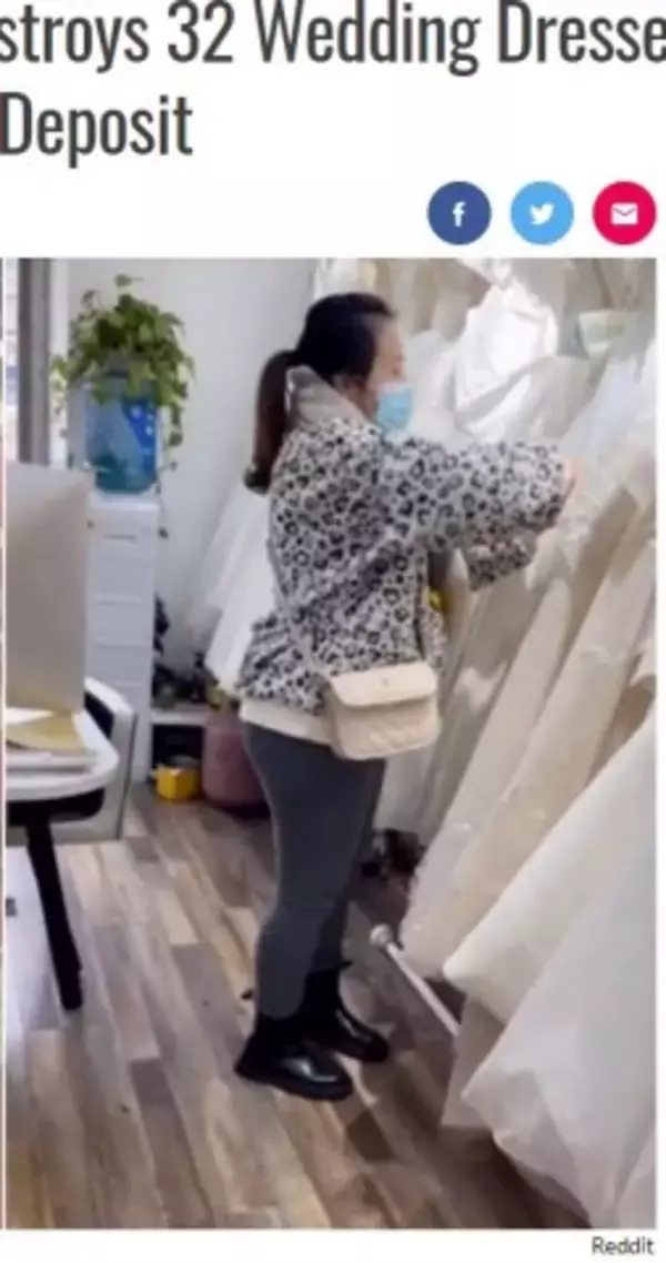 「ブライダルサロンでぶち切れた女性客　ウェディングドレス32着をハサミで切りまくる（中国）＜動画あり＞」の画像