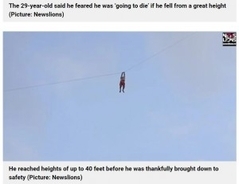 凧揚げ中に地上12mまで舞い上がってしまった男性「恐ろしい体験だった」（スリランカ）＜動画あり＞