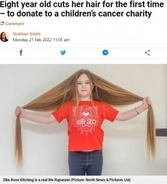 がんの子に寄付するために膝下までの髪を切った8歳女児「素敵なことに使われるってワクワクする」（英）
