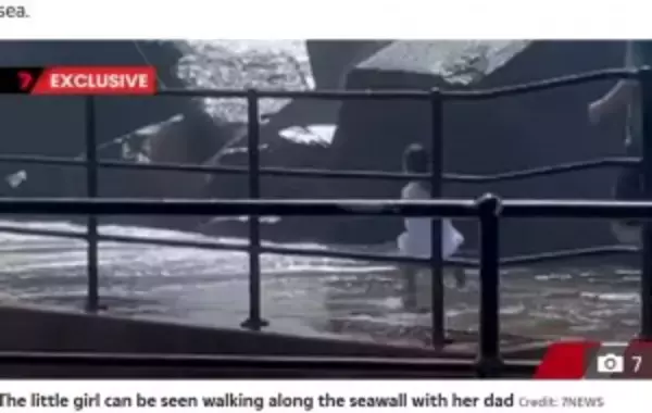 防波堤から転落した娘を救おうと荒海に飛び込んだ父　カメラが捉えた瞬間に物議（豪）＜動画あり＞