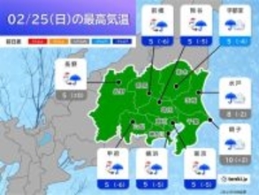 今日25日(日)の関東甲信　冷たい雨や雪　日中も万全の寒さ対策を