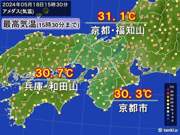 関西　19日(日)は南部から次第に雨　夜は雨脚強まる所も　昼間の気温は急降下