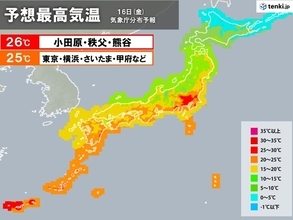 関東　午前中から気温25℃超　昨日のヒンヤリから一転　夏日続出　熱中症に注意