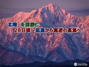 北陸　28日頃～高温に関する早期天候情報　低温から真逆の高温へ　年末年始の天気は