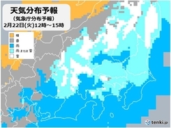22日(火)の関東　広く雨か雪　山沿いでは大雪の恐れ　真冬のような寒さに