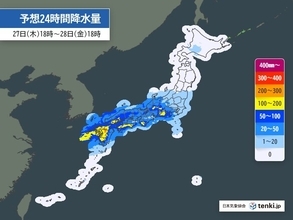 九州北部　線状降水帯発生の可能性　24時間で250ミリの大雨　さらに増える恐れも