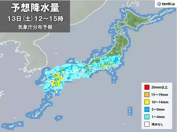 「土日は広く雨　西日本を中心に大気の状態が非常に不安定　激しい雨・落雷・突風の恐れ」の画像