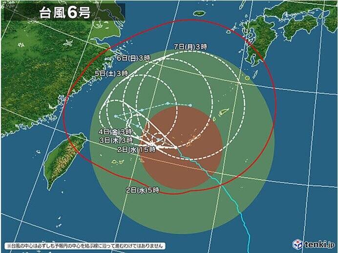 きょう2日　台風6号は沖縄に接近中　暴風などに厳重警戒　関東など局地的に雨や雷雨